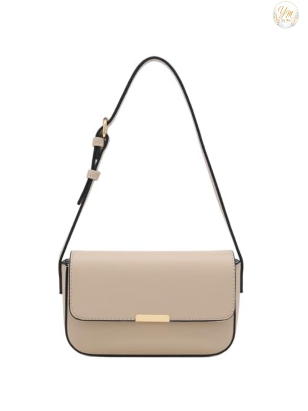 Faux Leather Mini Baguette Shoulder Bag Adjustable Flap Purse